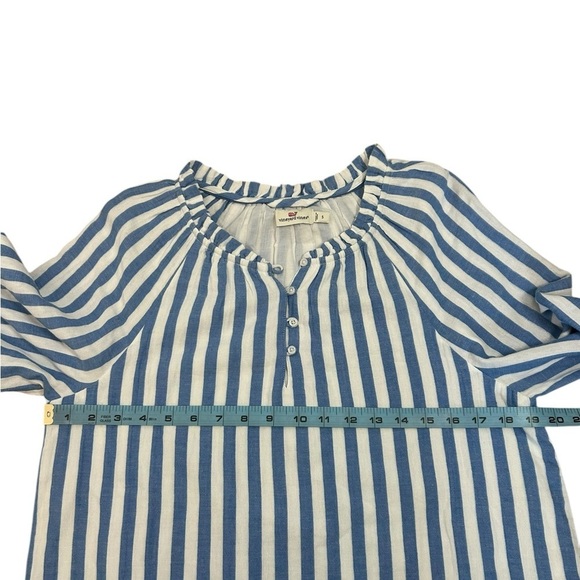 Vineyard Vines Blue White Striped Double Gauze Nautical Dress 100% Cotton Small - Picture 8 of 10